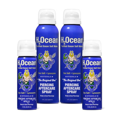 HOTH2Ocean Piercing Aftercare Spray and Keloid Bump Removal– Sea Salt Spray for Body and Facial Piercings – Ear, Nose, Navel, Oral & Body Piercing Cleaner, Aftercare Solution for New Piercings– 4oz