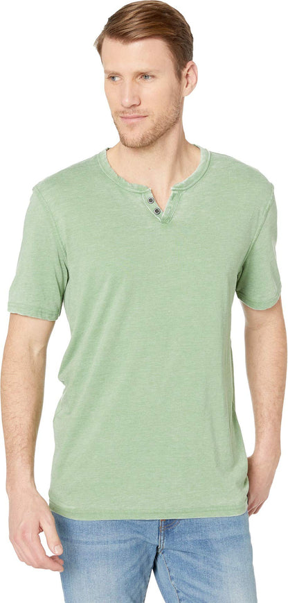HOTLucky Brand Men's Venice Burnout Notch Neck Tee Shirt