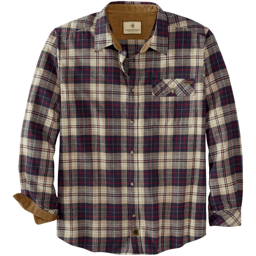 HOTLegendary Whitetails Mens Long Sleeve Button Down 100% Cotton Flannel Shirt