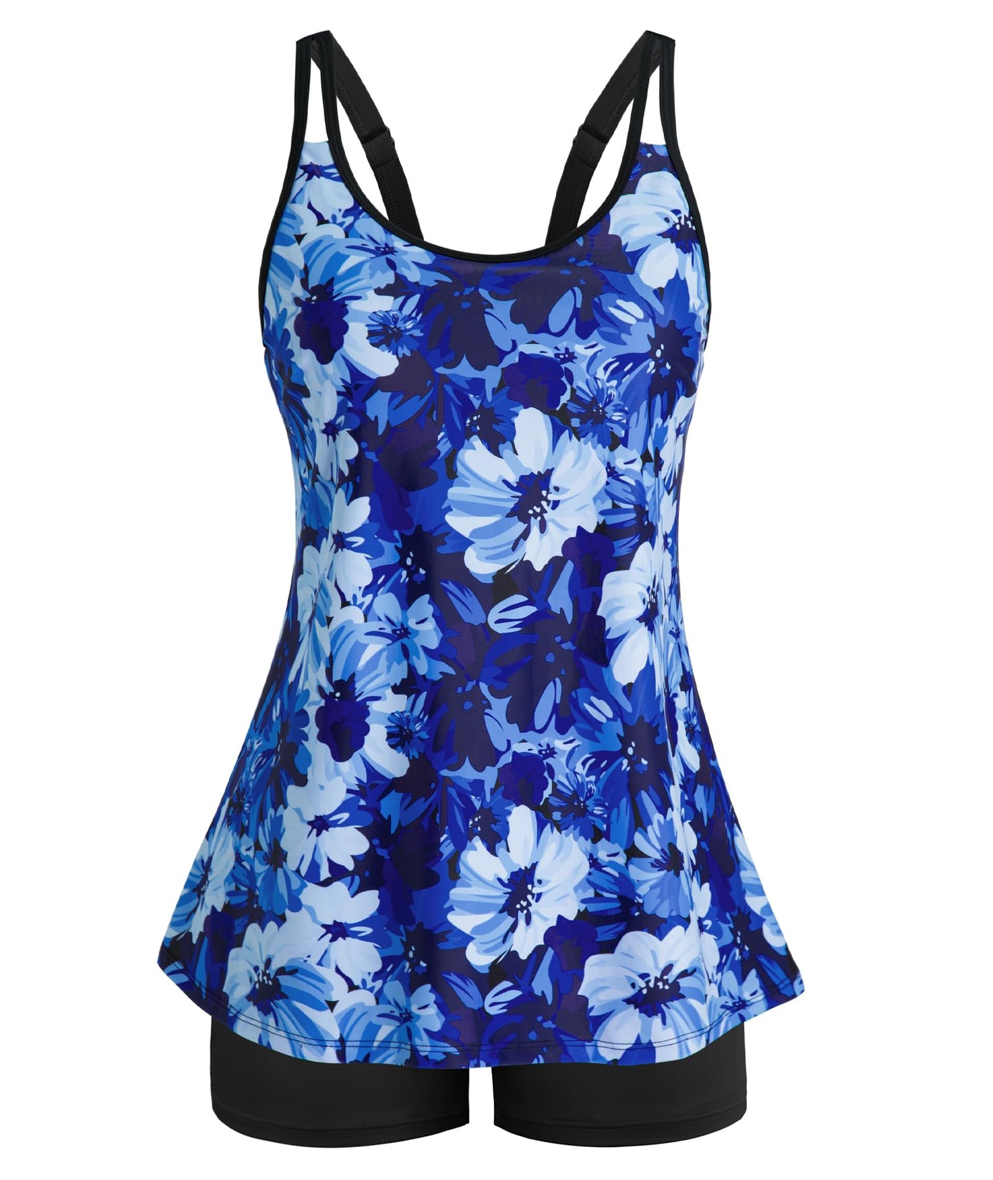 HOTArolina Tankini Swimsuits for Women Tummy Control Two Piece Bathing Suits Flowy Swim Tops with Boy Shorts