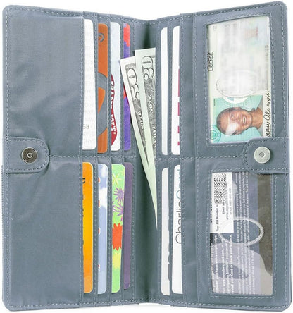 HOTBig Skinny Women's Executive Bi-Fold Checkbook Slim Wallet, Holds Up to 40 Cards
