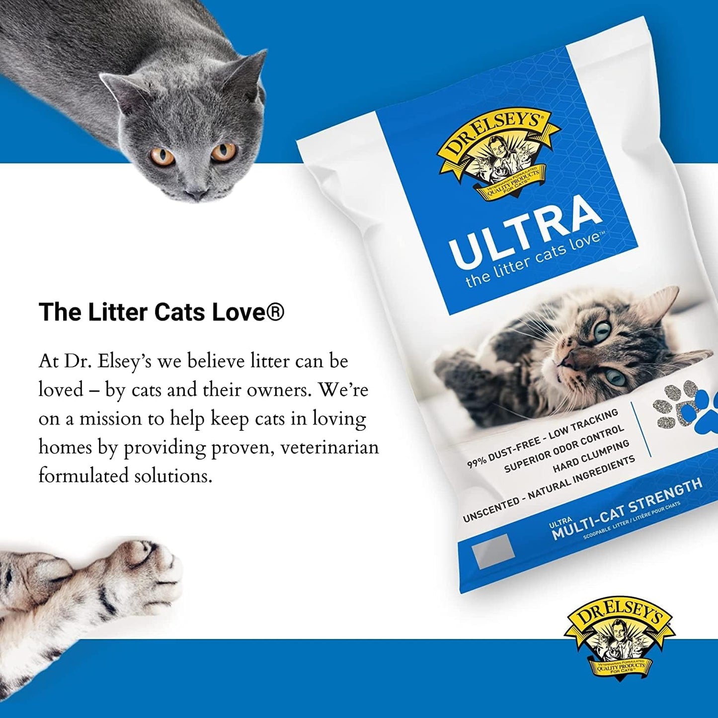 HOTDr. Elsey's Ultra UnScented Clumping Clay Cat Litter 40 lb. Bag
