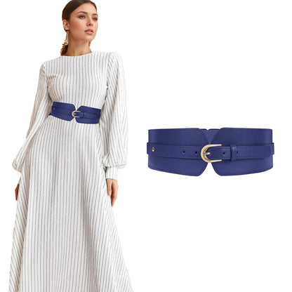 HOTSUOSDEY Womens Wide Elastic Waist Belt for Dress Ladies Stretch Cinch Belt for Women