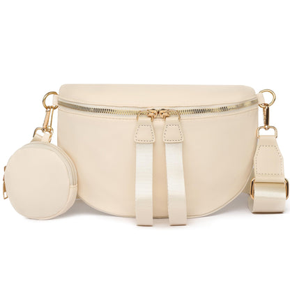 HOTEslcorri Small Crossbody Sling Bag for Women Trendy - Fanny Packs Leather Chest Belt Bum Bag Anti Theft Purse for Travel