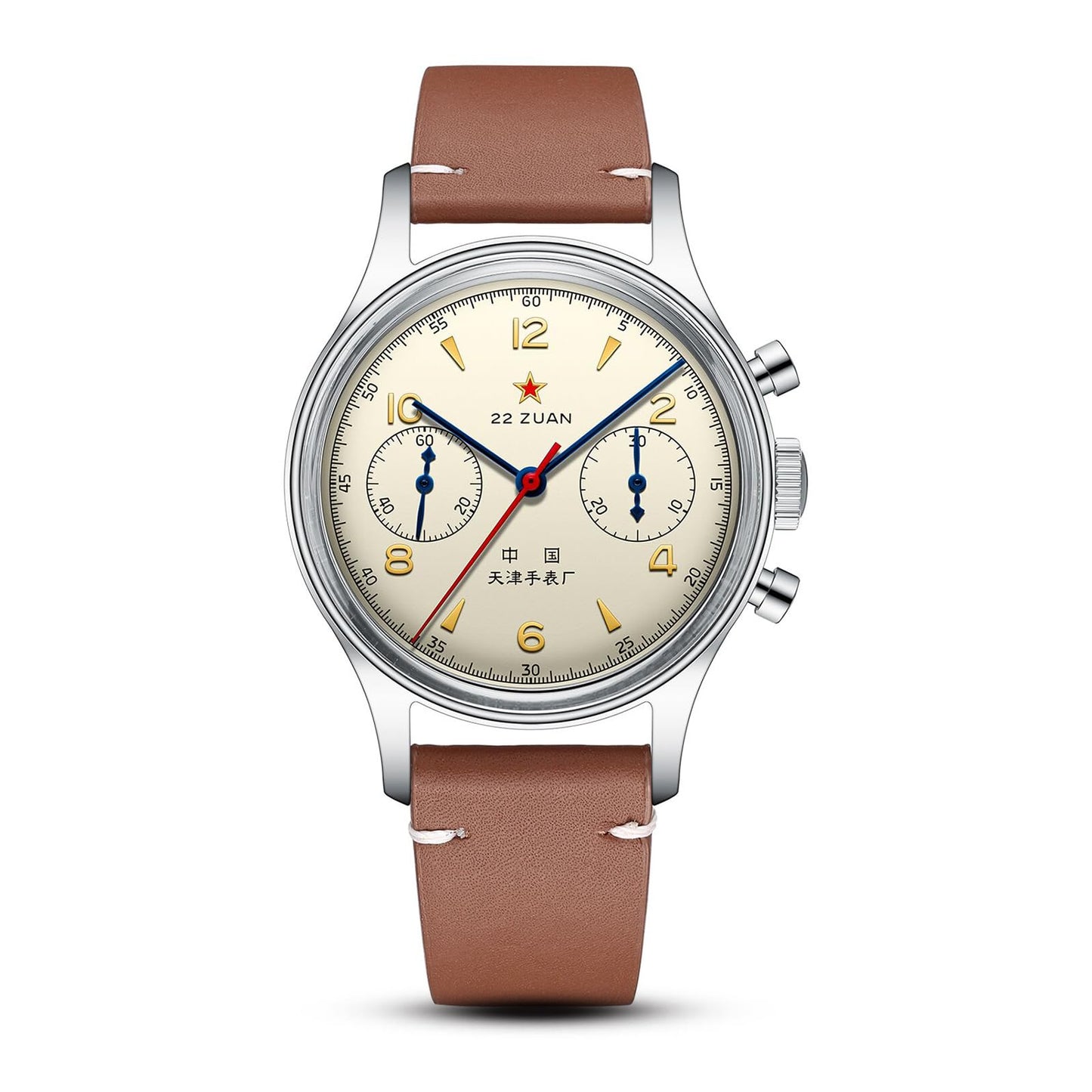 HOTSEA-GULL Men's Mechanical Wristwatch, Seagull 1963 Aviation Chronograph Pilot Mechanical Watch, Manual Winding, GD 1963 International Edition, ST1901