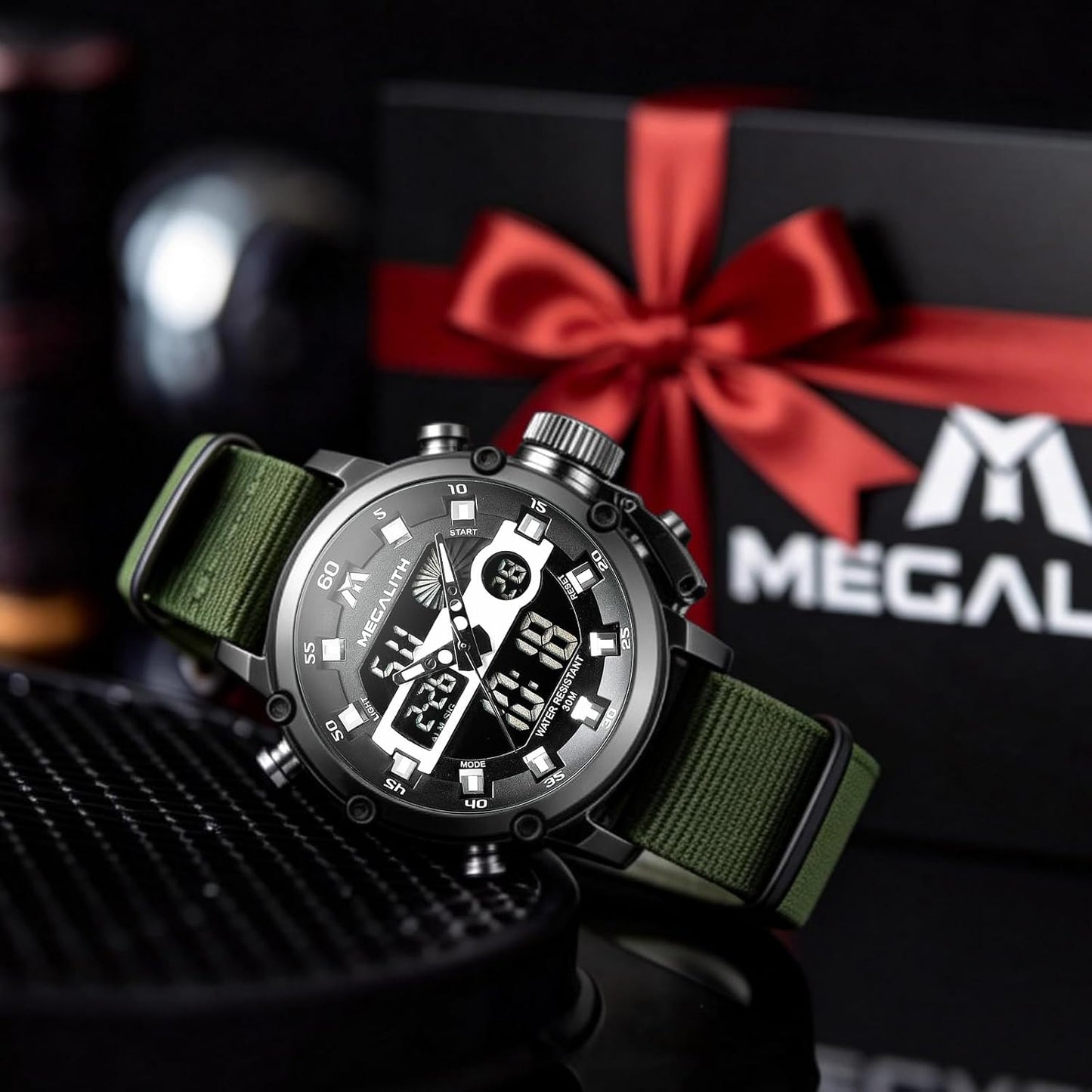 HOTMEGALITH Military Watches for Men Digital: Tactical Analog Sport Wristwatch | Dual Time Display, Waterproof, Heavy Duty Watch, LED Alarm Stopwatch, Date, Gifts for Husband Father, Anniversary Birthday