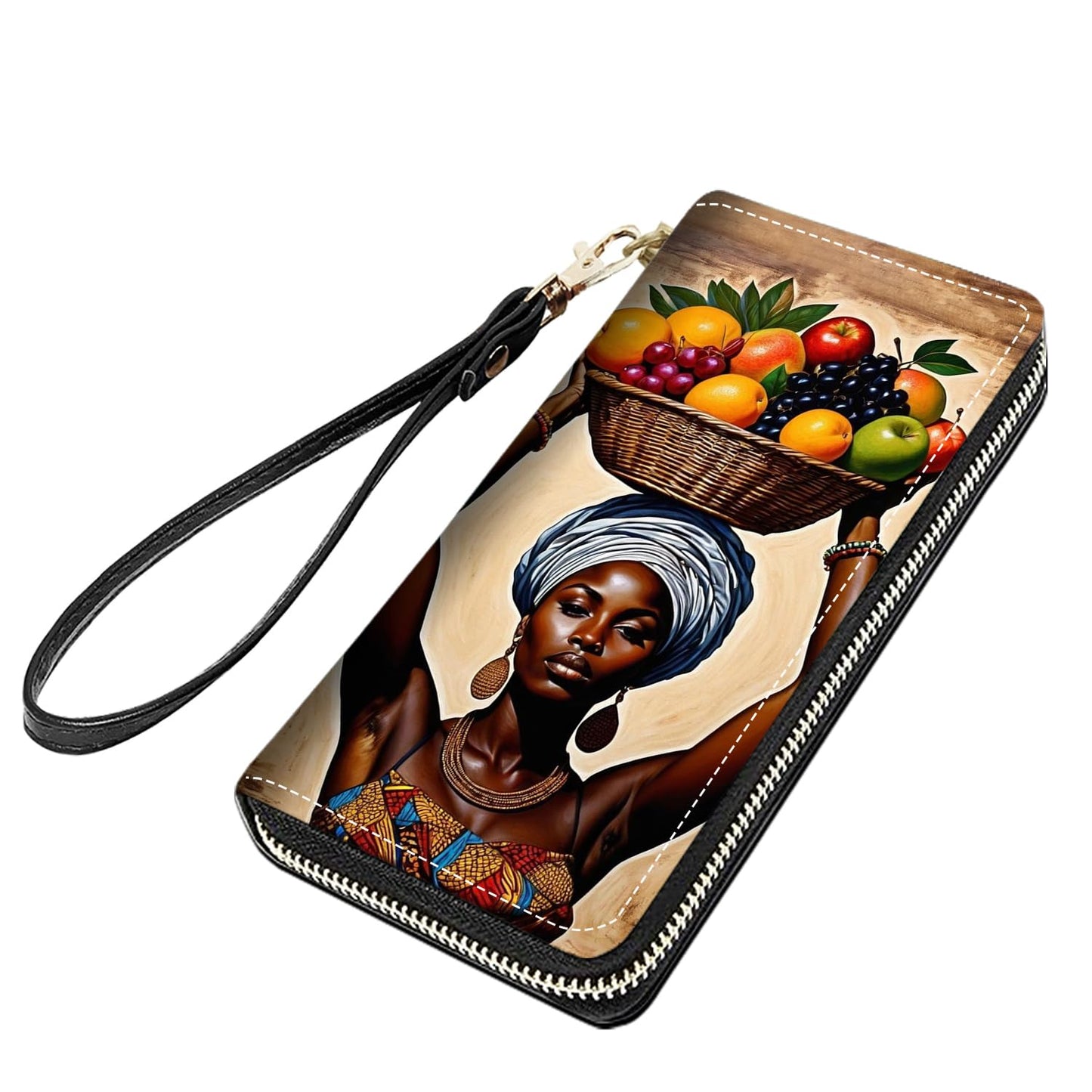 HOTCute Sloth Print Women Large Capacity PU Leather Zip Around Wallet, Multifunctional Clutch Purse for Cash/Card/Coin/Smart Phone