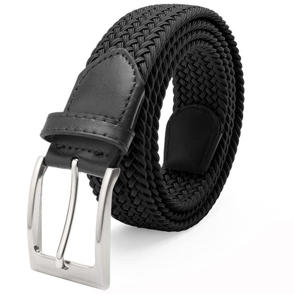 HOTFAIRWIN Men's Golf Belt, Stretch Braided Elastic Woven Casual Jeans Belts 1 3/8" Nylon Web Work Belts for Men
