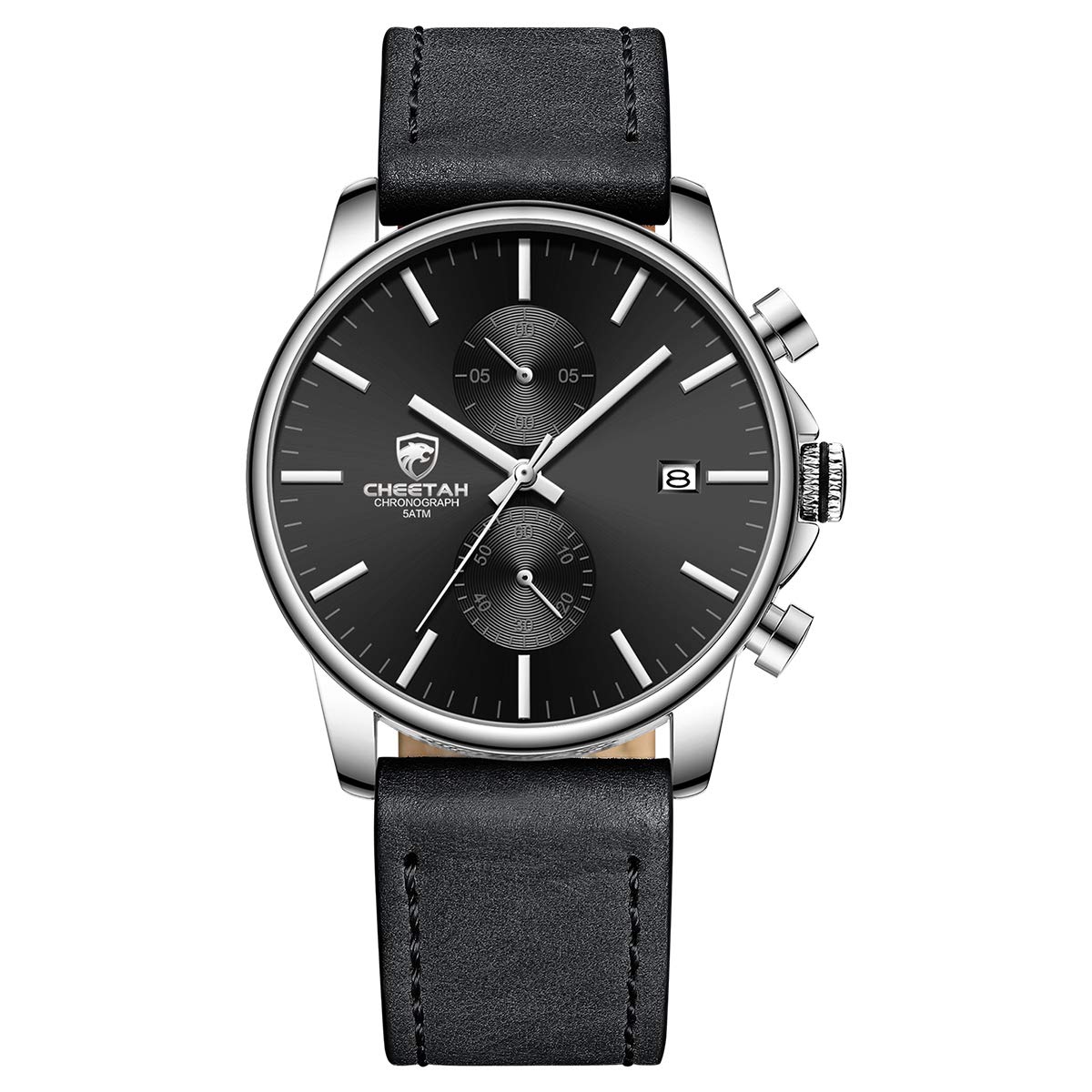 HOTGOLDEN HOUR Mens Watch Fashion Sleek Minimalist Quartz Analog Mesh Stainless Steel Waterproof Chronograph Watches for Men with Auto Date