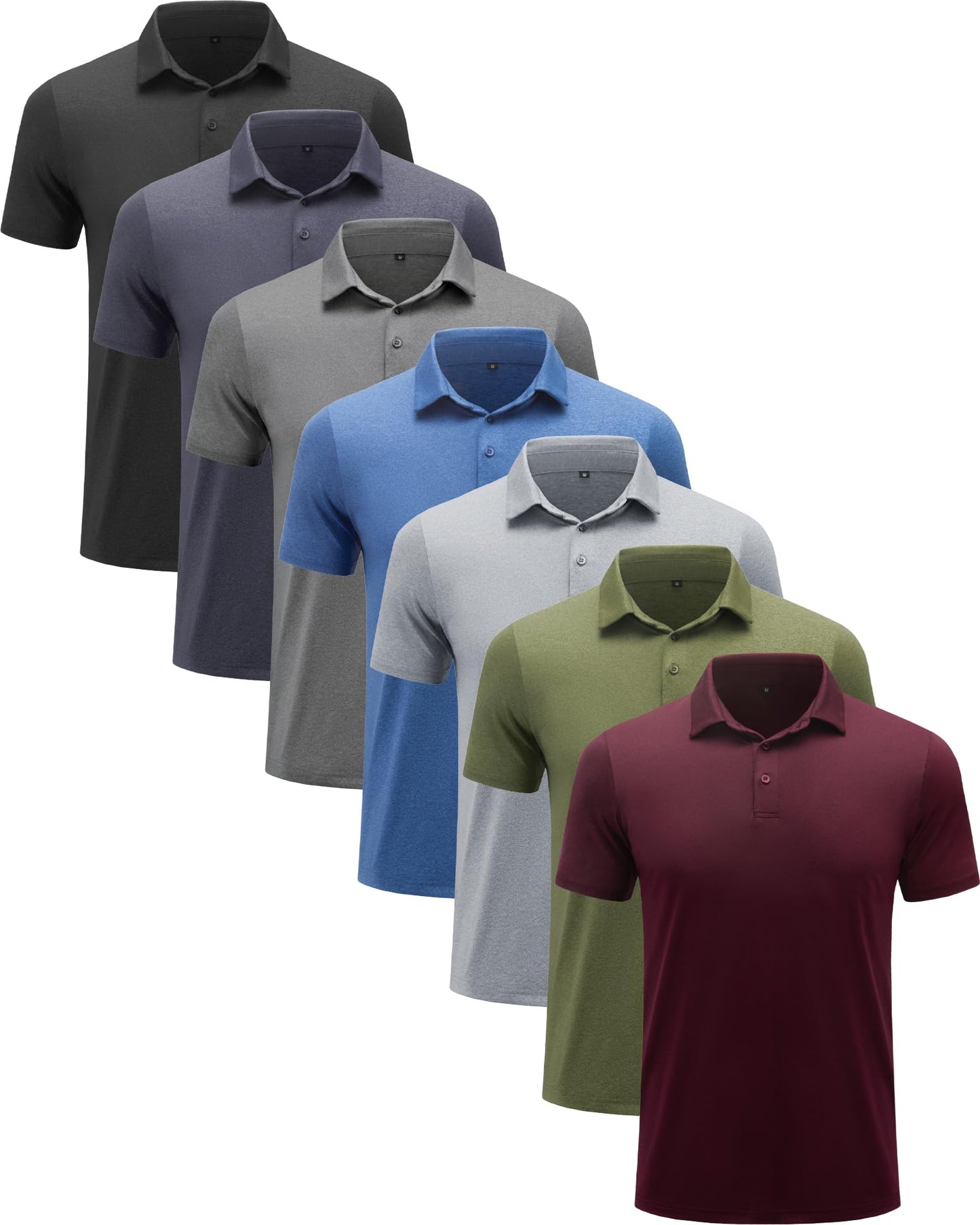 HOTBALENNZ Polo Shirts for Men Short Sleeve Mens Golf Polo Quick Dry | Summer Moisture Wicking Golf Shirt Sweat Resistant, Collared Athletic Casual Work Basic, Multi Scene Sports & Office Apparel