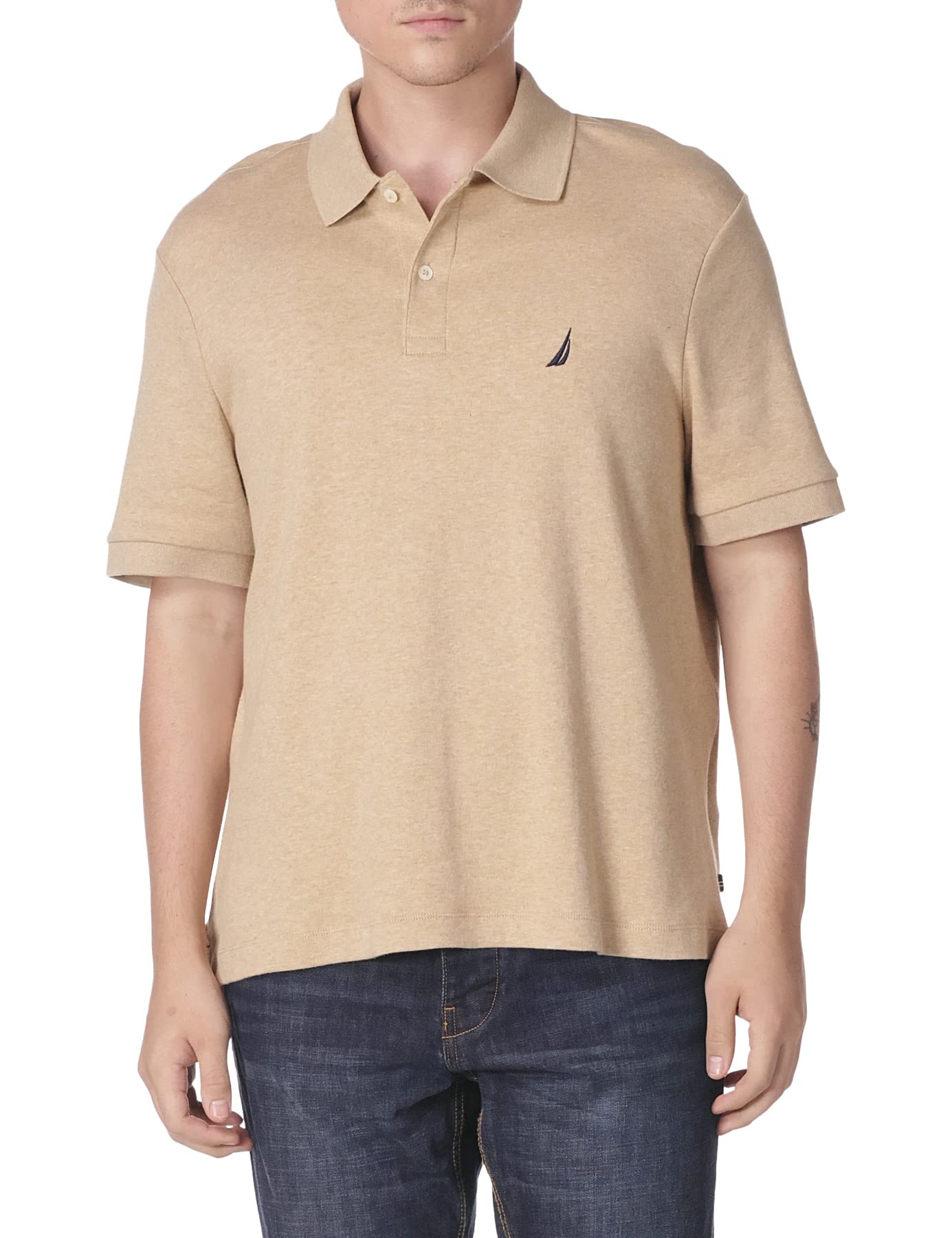 HOTNautica Men's Classic Fit Short Sleeve Dual Tipped Collar Polo Shirt