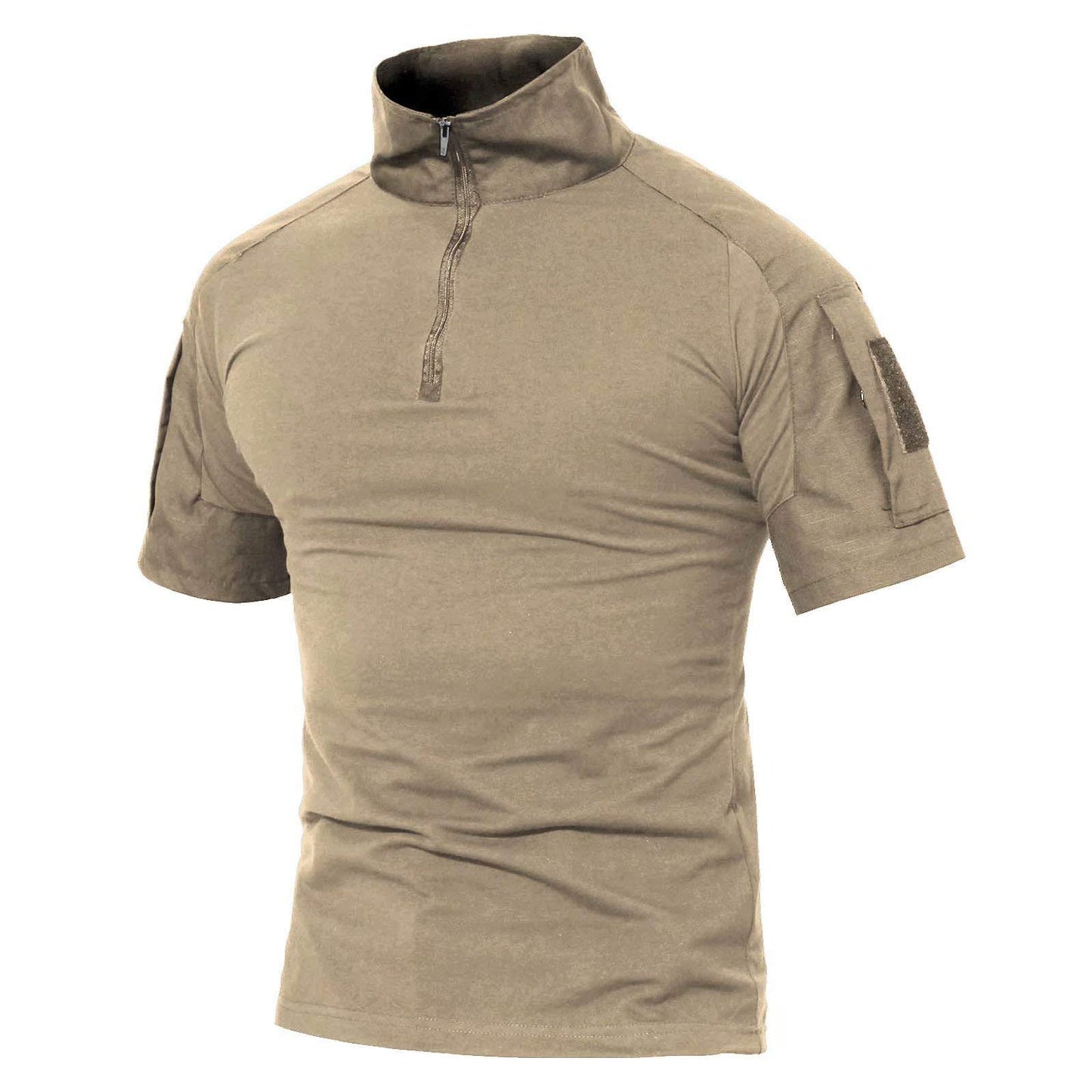 HOTMAGCOMSEN Men's Tactical Military Shirts 1/4 Zip Short Sleeve Slim Fit | Combat, Work, Hiking, Camping, Outdoor, Army Shirt