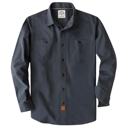 HOTDubinik® Chambray Shirt Men Cotton Mens Long Sleeve Button Down Shirts | Lightweight, Soft, Comfortable, Casual, Work, Breathable, 2 Pockets, Regular Fit, Vintage, Spring, Summer, Fall, Winter