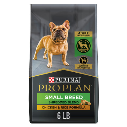 HOTPurina Pro Plan Small Breed Dog Food With Probiotics for Dogs, Shredded Blend Chicken & Rice Formula - 6 lb. Bag