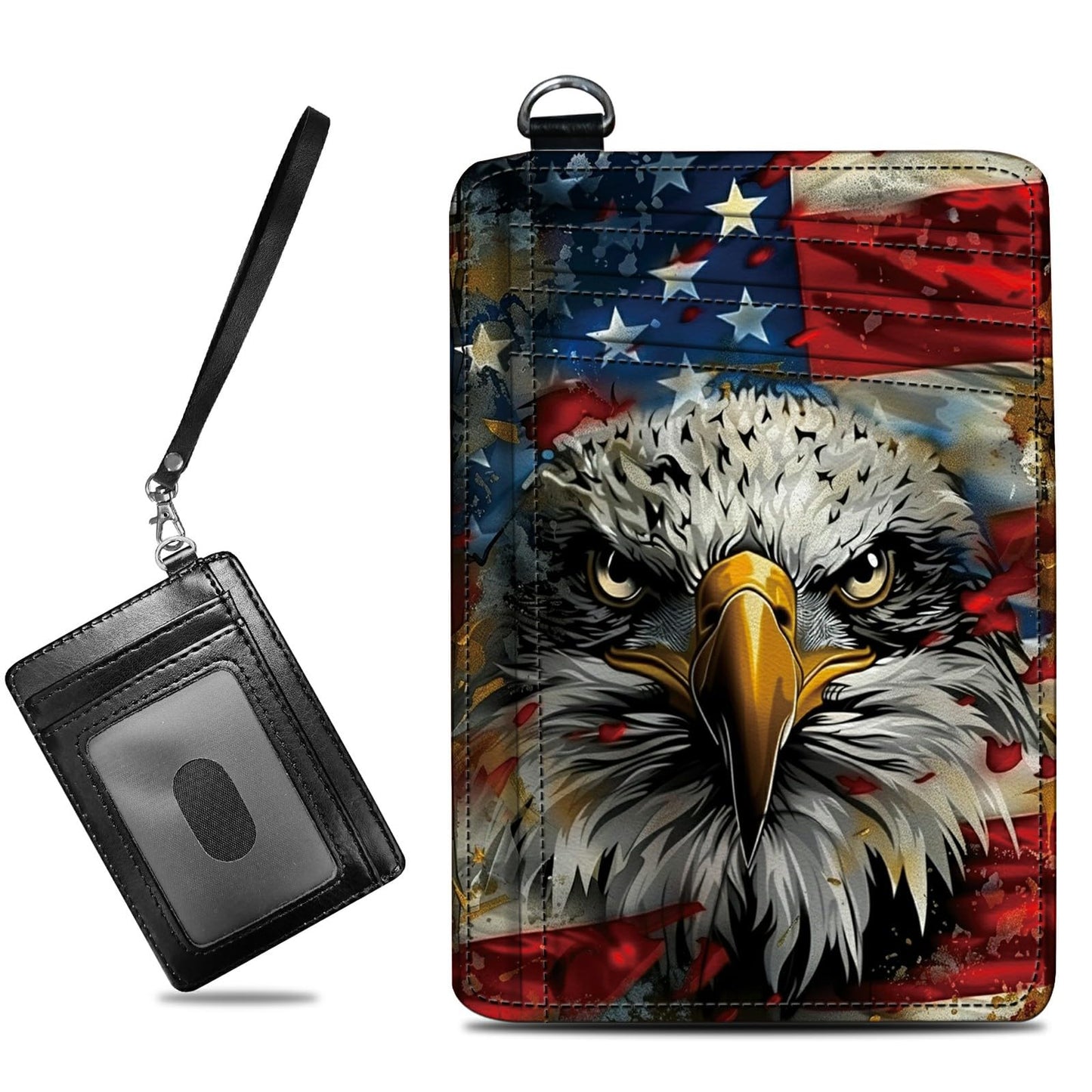 HOTCute Credit Card Holder with Zipper, Crow Skull RFID-Blocking Card Case Small Wallet for Women Men, Multi-slot Card Organizer Case Travel Accordion Wallet