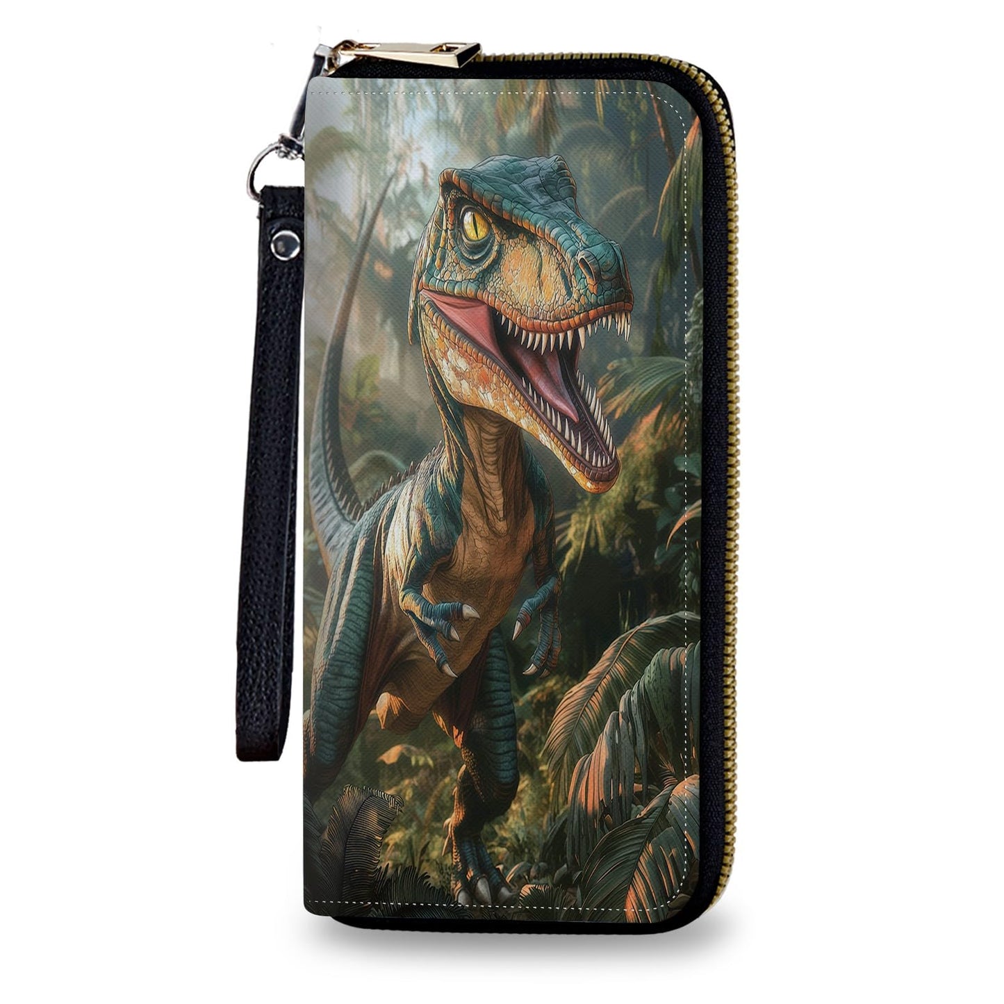 HOTWomen's Wallet Leather Credit Card Holder with RFID Blocking Cool Rooster Clutch Travel Purse Large Capacity with Zip and Wristlet