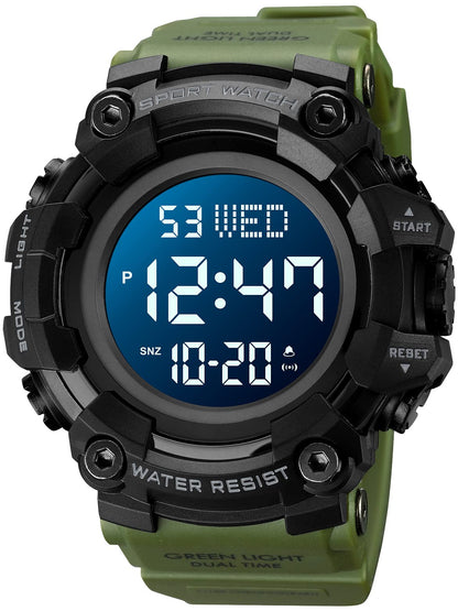 HOTGosasa Men Sports Military Watches Digital Airplane Shaped LED Light Waterproof Watches