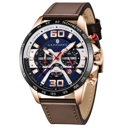 HOTSAPPHERO Mens Watch 50M Waterproof Luminous Quartz Analog Watches with Date Display Casual Stylish Work Business Classic Silicone Strap Men's Wrist Watches Elegant Gifts for Men