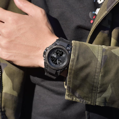 HOTAIMES Mens Watches Sports Outdoor Waterproof Military Watch for Men Tactical Watch Analog Digital Date Alarm Stopwatch Multi-Function Tactics Big Face Wristwatch for Men