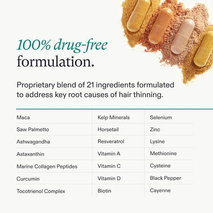HOTWomen's Balance Hair Growth Supplements, Ages 45 and Up, Clinically Tested for Visibly Thicker Hair and Scalp Coverage, Dermatologist Recommended - 1 Month Supply