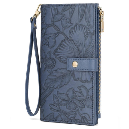 HOTFALAN MULE Wallets for Women RFID Blocking Vegan Leather wristlet wallet | Trifold Clutch Large Capacity Credit Card Holder Travel Purse Wristlet Wallets Ladies Purse with 2 ID Windows