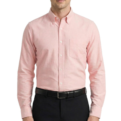 HOTCotton King Mens 100% Cotton Oxford Shirt Long Sleeve Dress Shirts for Men Button Down Work Casual Shirt with Pocket