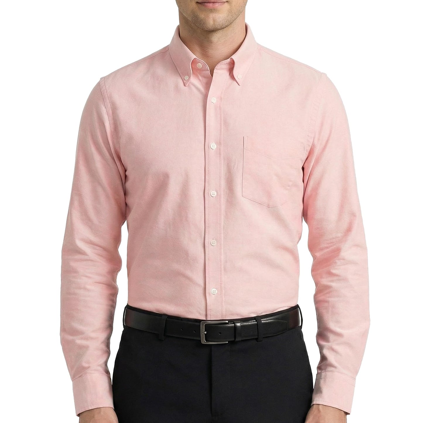 HOTCotton King Mens 100% Cotton Oxford Shirt Long Sleeve Dress Shirts for Men Button Down Work Casual Shirt with Pocket