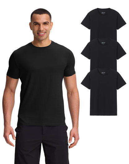 HOTPioneer Camp Mens Bamboo Shirts Ultra Soft Plain Tshirts for Men Cooling Crew Neck Casual Basic Tee Shirt Undershirt