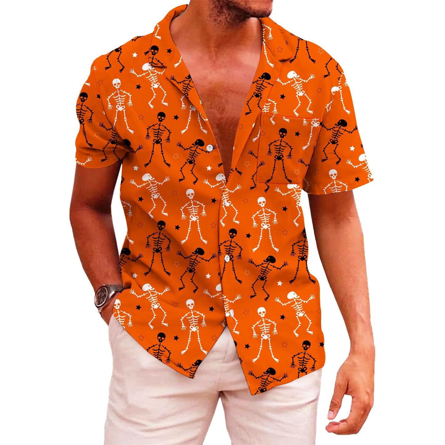 HOTKYKU Funky Hawaiian Shirt for Men Palm Beach Shirts Tropical Vacation Clothes