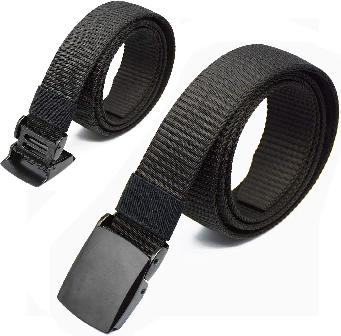 HOTMoney Belts for Travel for Men, Nylon Military Tactical Mens with Zinc Alloy Buckle, Security Money Belt with Hidden Money Pocket - Black