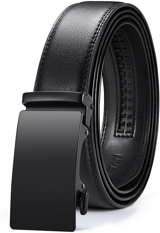 HOTVATAN Men's Belt Leather Ratchet Belt for Men Dress Casual Every Day with Adjustable Buckle, Trim to Fit