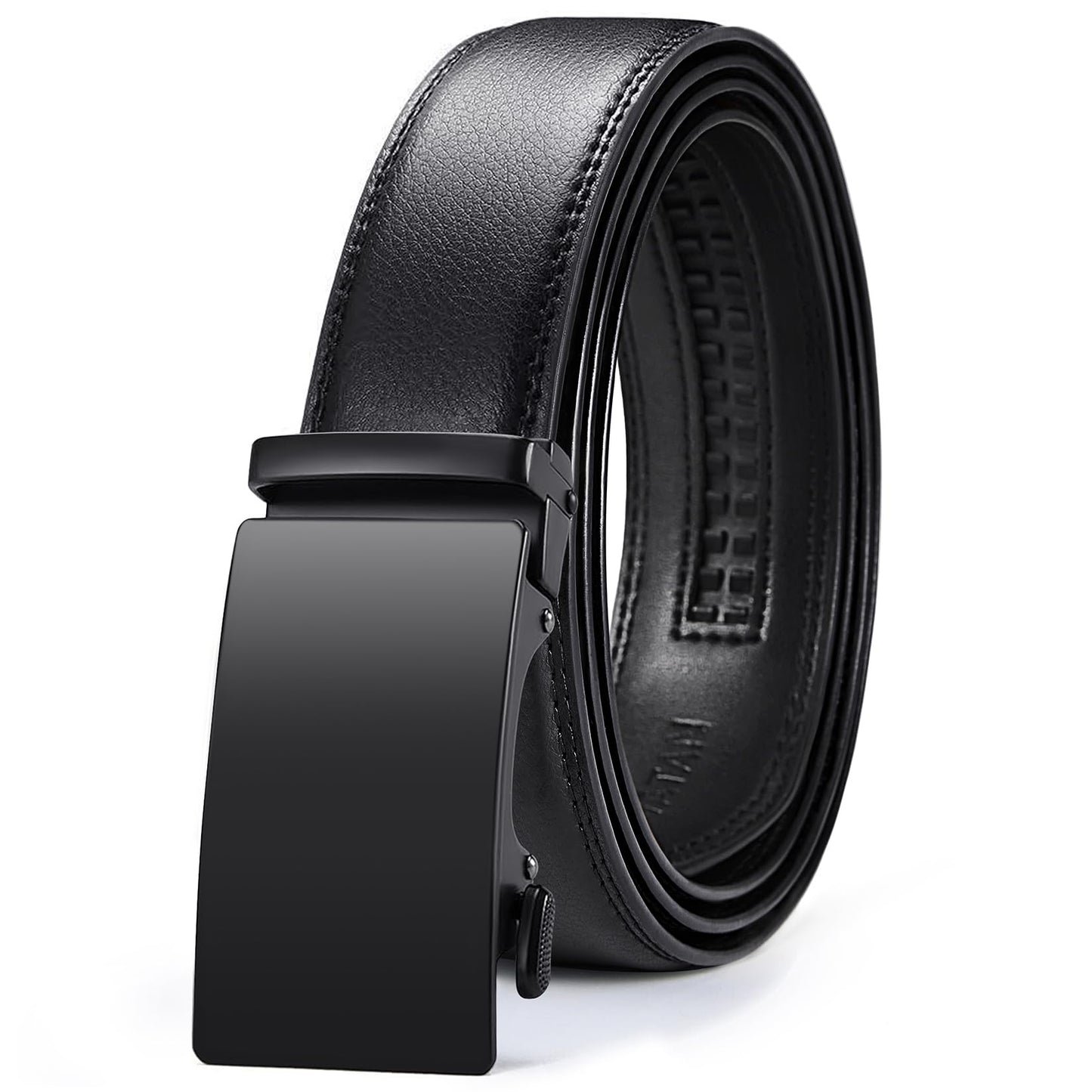 HOTVATAN Men's Belt Leather Ratchet Belt for Men Dress Casual Every Day with Adjustable Buckle, Trim to Fit