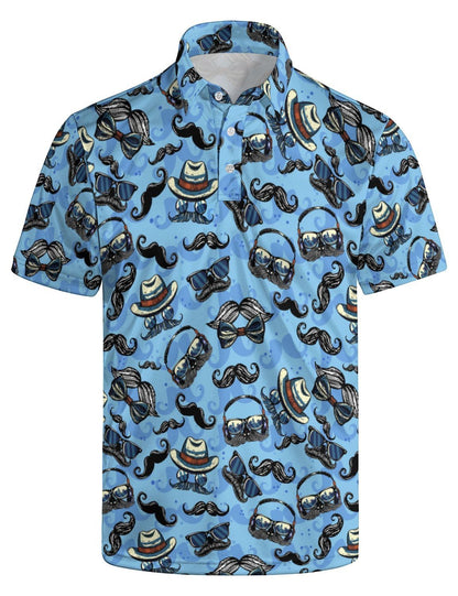 HOTGolf Polo Shirts for Men Funny Print Quick Dry Short Sleeve Performance Golf Shirts Moisture Wicking Polo Shirts