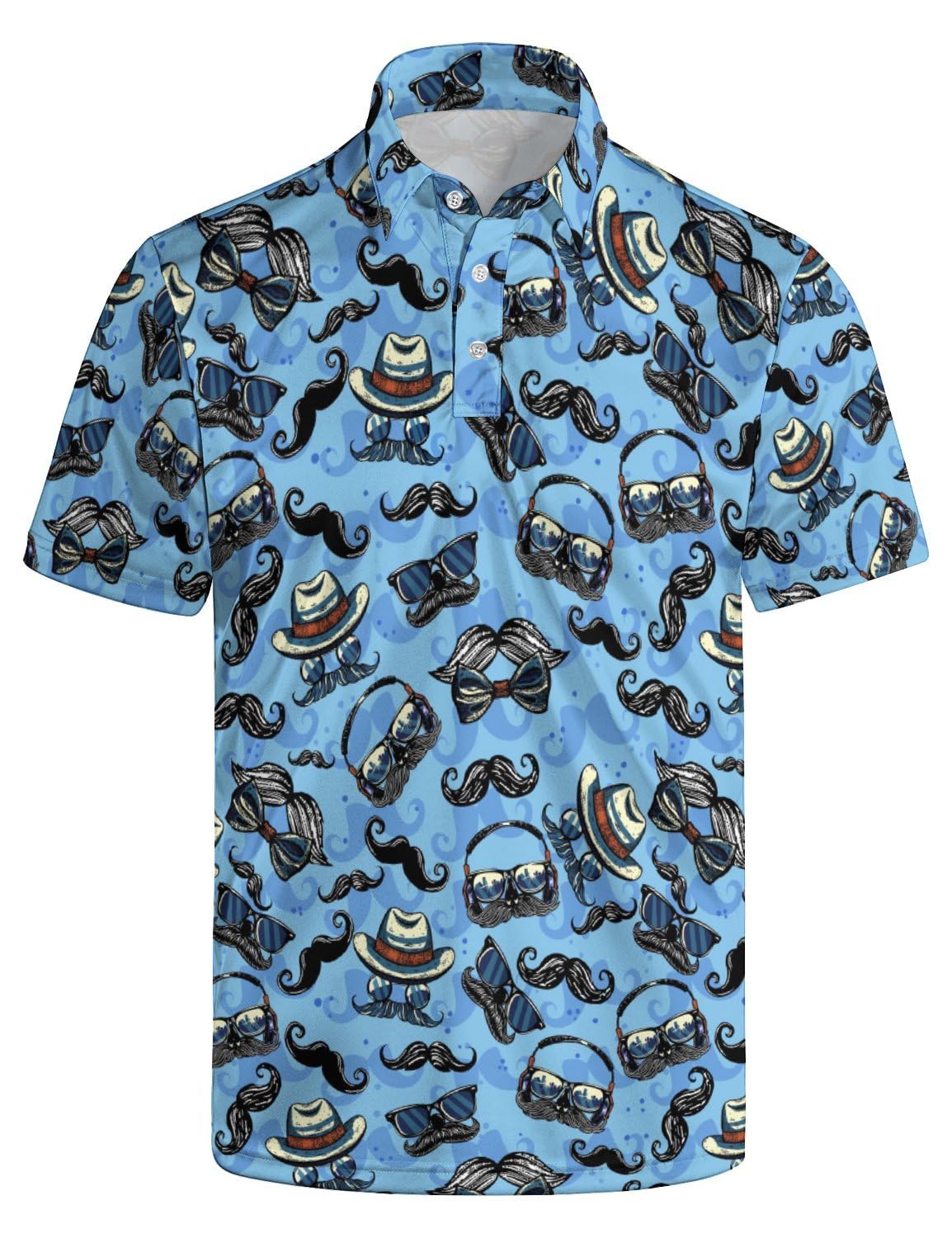 HOTGolf Polo Shirts for Men Funny Print Quick Dry Short Sleeve Performance Golf Shirts Moisture Wicking Polo Shirts