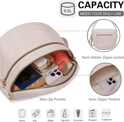 HOTPure Colour Crossbody Bum Bags for Women Spacious Checkered Cross body Bag Nylon Trendy Fanny Pack for Travel
