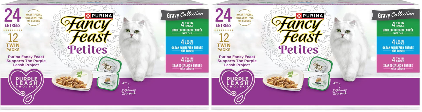 HOTPurina Fancy Feast Gravy Lovers Poultry and Beef Grilled Gourmet Wet Cat Food Variety Pack - (Pack of 24) 3 oz. Cans