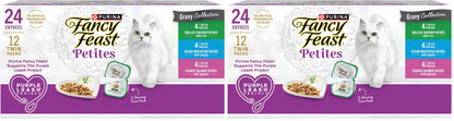 HOTPurina Fancy Feast Gourmet Wet Cat Food Variety Pack, Petites Gravy Collection, break-apart tubs, 24 servings - (Pack of 12) 2.8 oz. Tubs