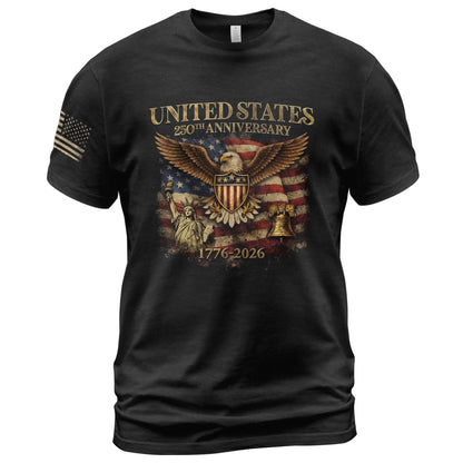 HOT250 Anniversary USA Shirt, USA Eagle Graphic Shirt for Men | Show your pride with these stylish men's patriotic shirts, designed for bold expression and comfortable, everyday wear