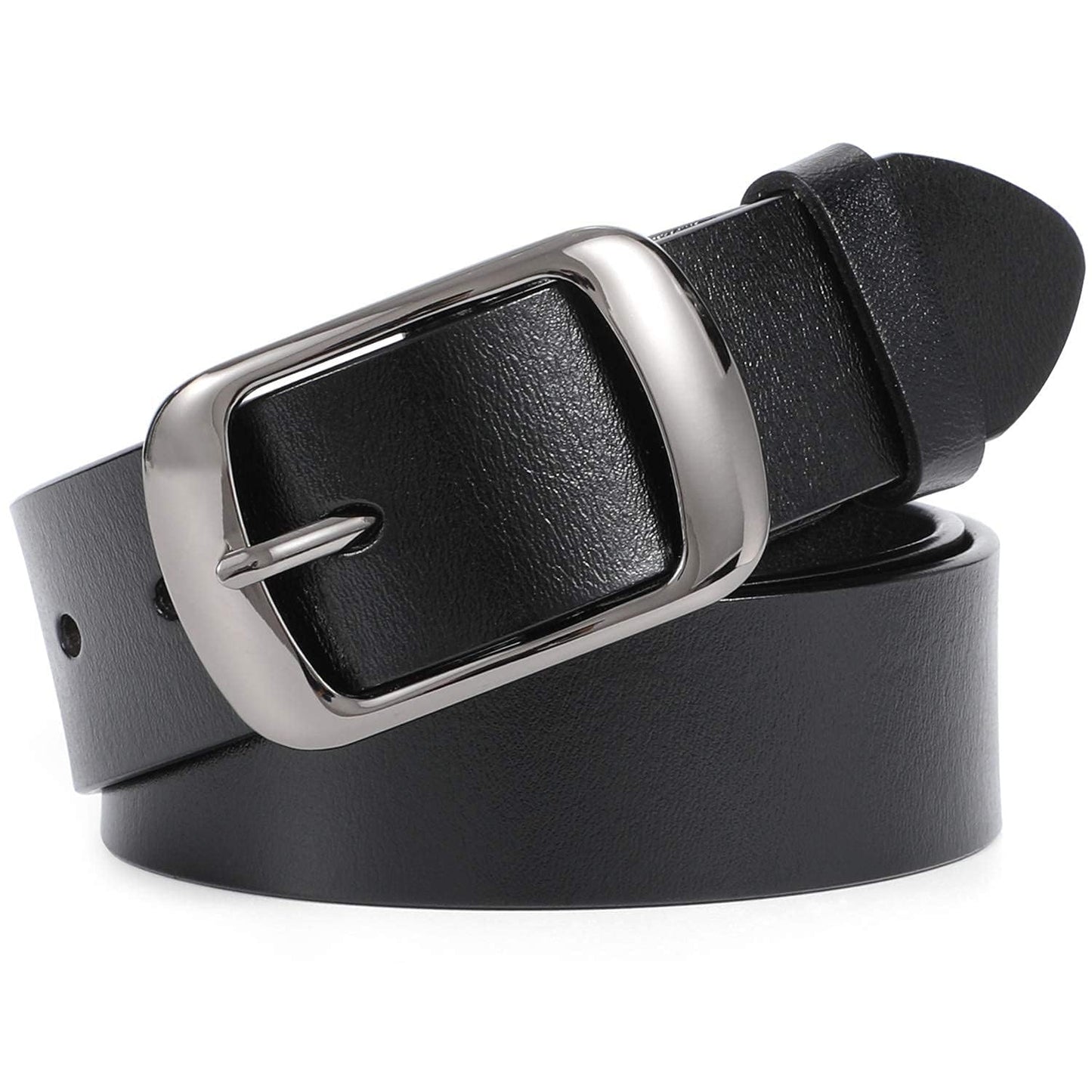 HOTWHIPPY Women Leather Belts for Jeans Pants Fashion Dress Belt for Women with Solid Pin Buckle