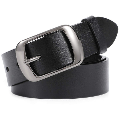 HOTWHIPPY Women Leather Belts for Jeans Pants Fashion Dress Belt for Women with Solid Pin Buckle