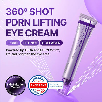 HOTCENTELLIAN 24 360º Shot PDRN Eye Cream - Anti-Aging Retinol Eye Cream with TECA, Collagen, Firming & Wrinkle Smoothing, Hydrating Care for Dark Circles, Under-Eye Bags & Crow's Feet, 1.01 fl oz