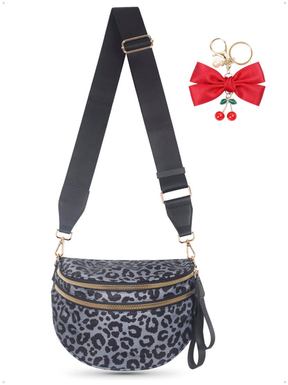 HOTBum Bag Crossbody Bag for Women | Spacious Bum Bags | Nylon Crossbody Fanny Packs | Leopard Purse Belt Wallet (Colour Bum Bag-Brown Leopard)