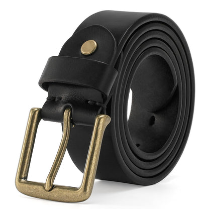 HOTThicken Full Grain Leather Mens Belt Heavy Duty Mens Work Belt Mens Belt High Hardness Buckle Packed In Gift Box