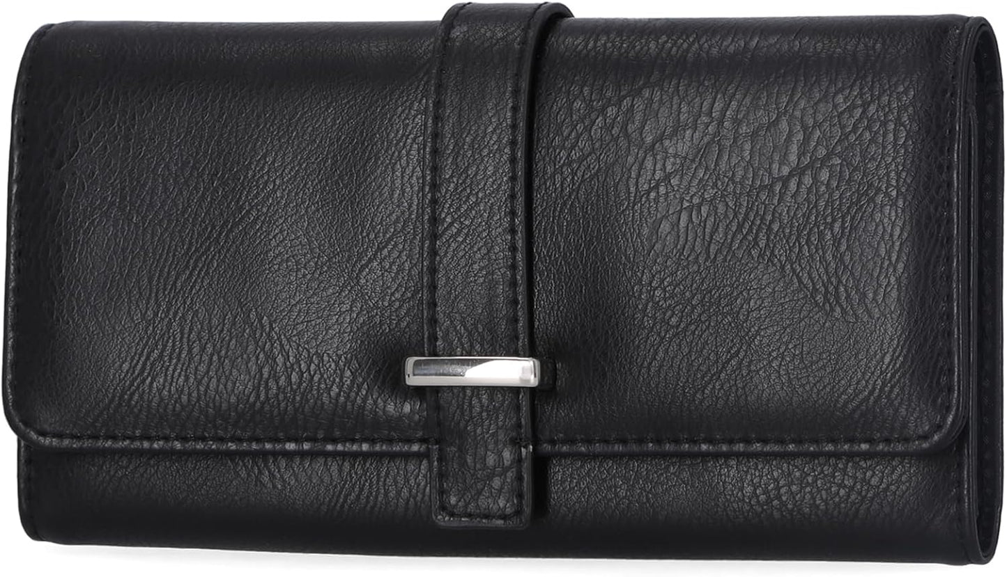 HOTMundi File Master Womens RFID Blocking Wallet Clutch Organizer With Change Pocket