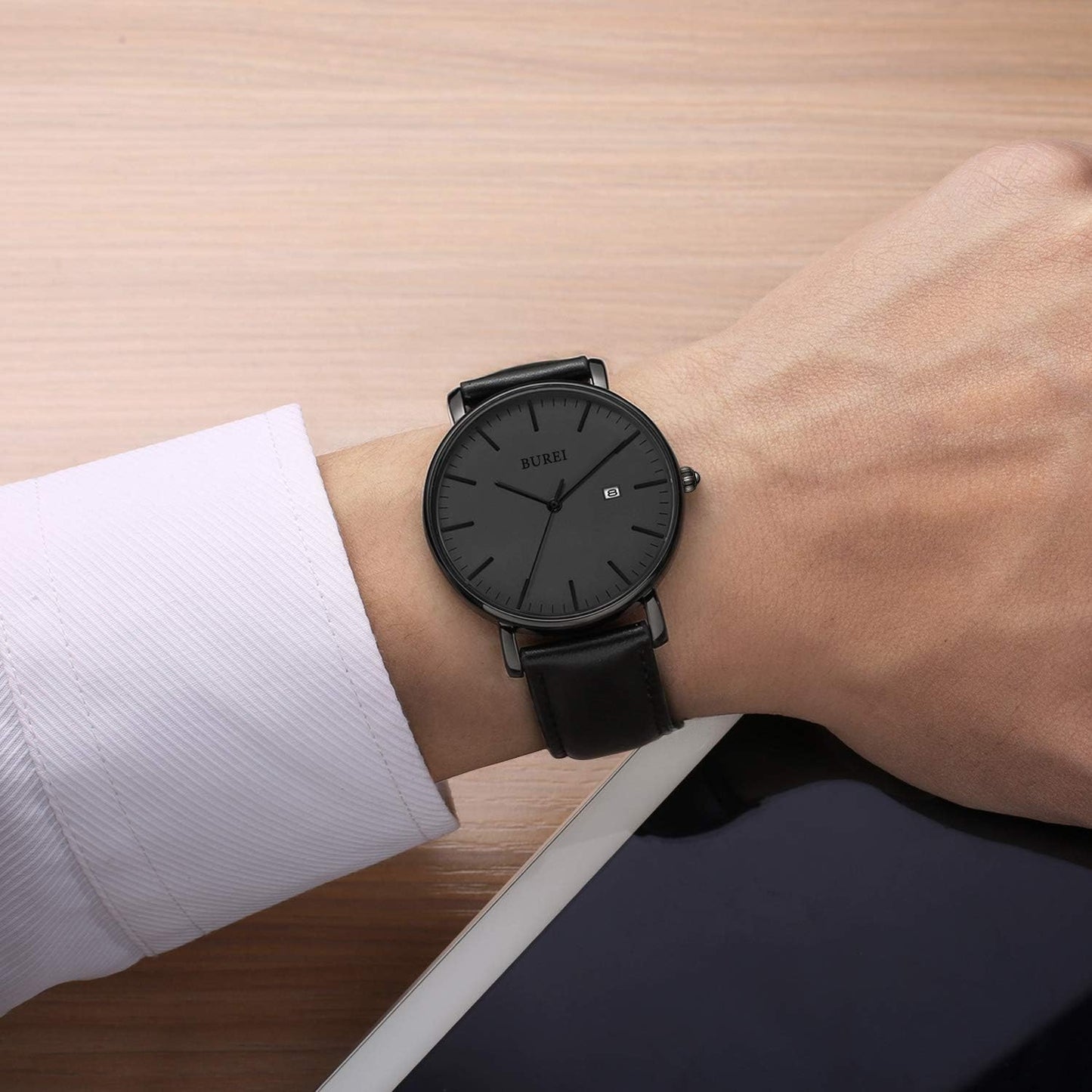 HOTBUREI Men Wrist Watches Fashion Minimalist Thin Analog Quartz Waterproof Watches for Men, Refined Gifts for Men, Boyfriend, Husband, Dad
