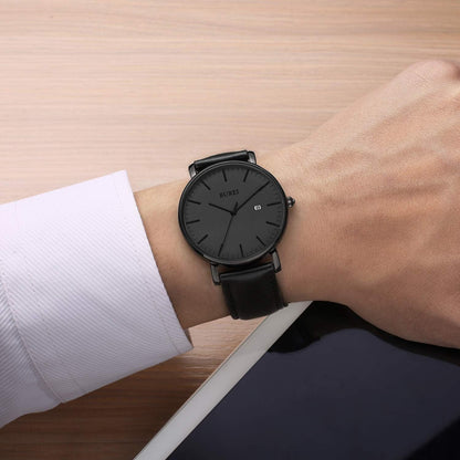 HOTBUREI Men Wrist Watches Fashion Minimalist Thin Analog Quartz Waterproof Watches for Men, Refined Gifts for Men, Boyfriend, Husband, Dad