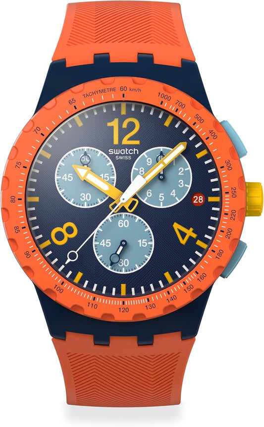 HOTSwatch Unisex Casual Watch Orange Polymer Quartz CAMO Flash