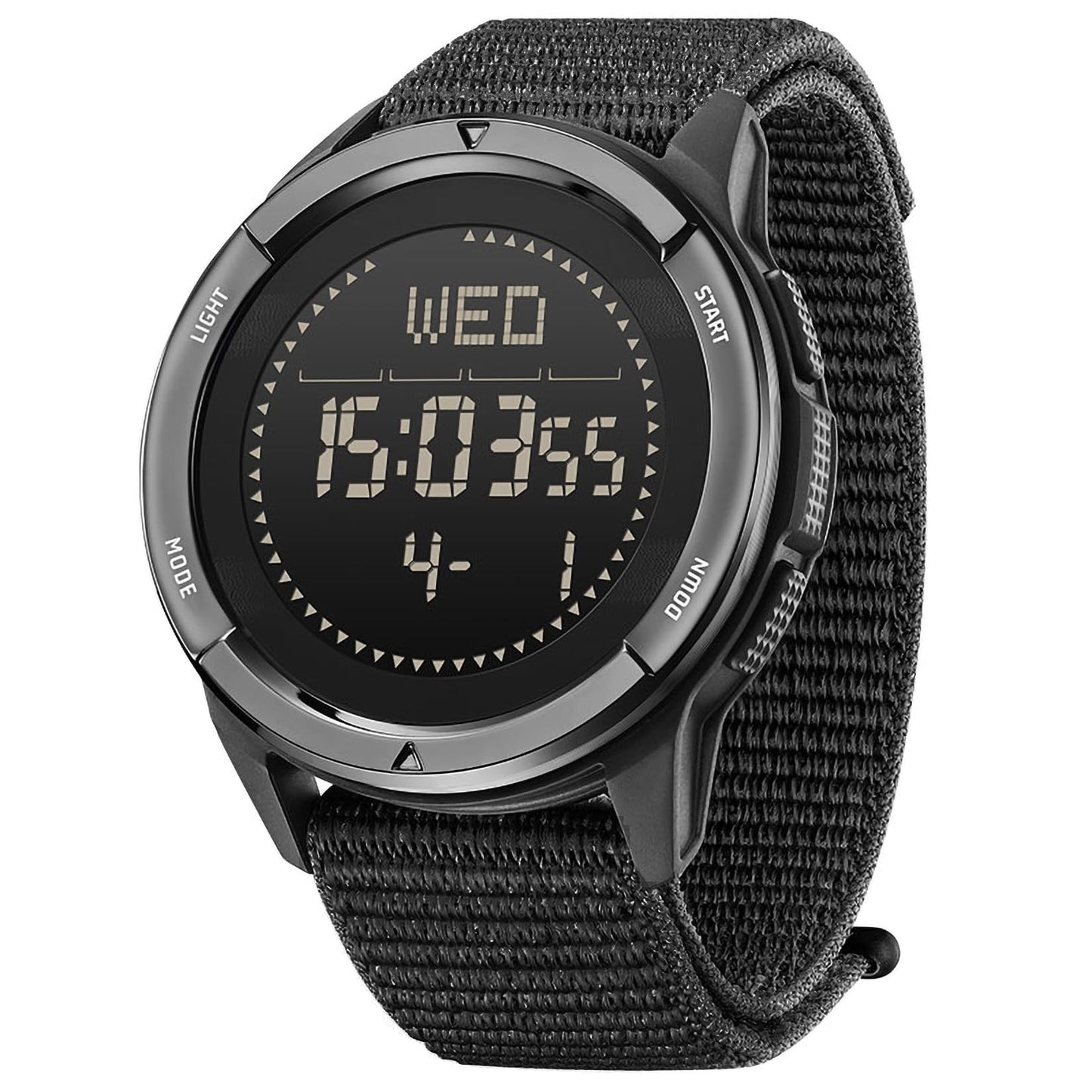 HOTDIDITIME Tactical Watches for Men, Military Watches for Men, Waterproof 164FT, Fitness Watch, Mens Digital Watches with Compass, Metronome, Pedometer, Lightweight Breathable Nylon Watch