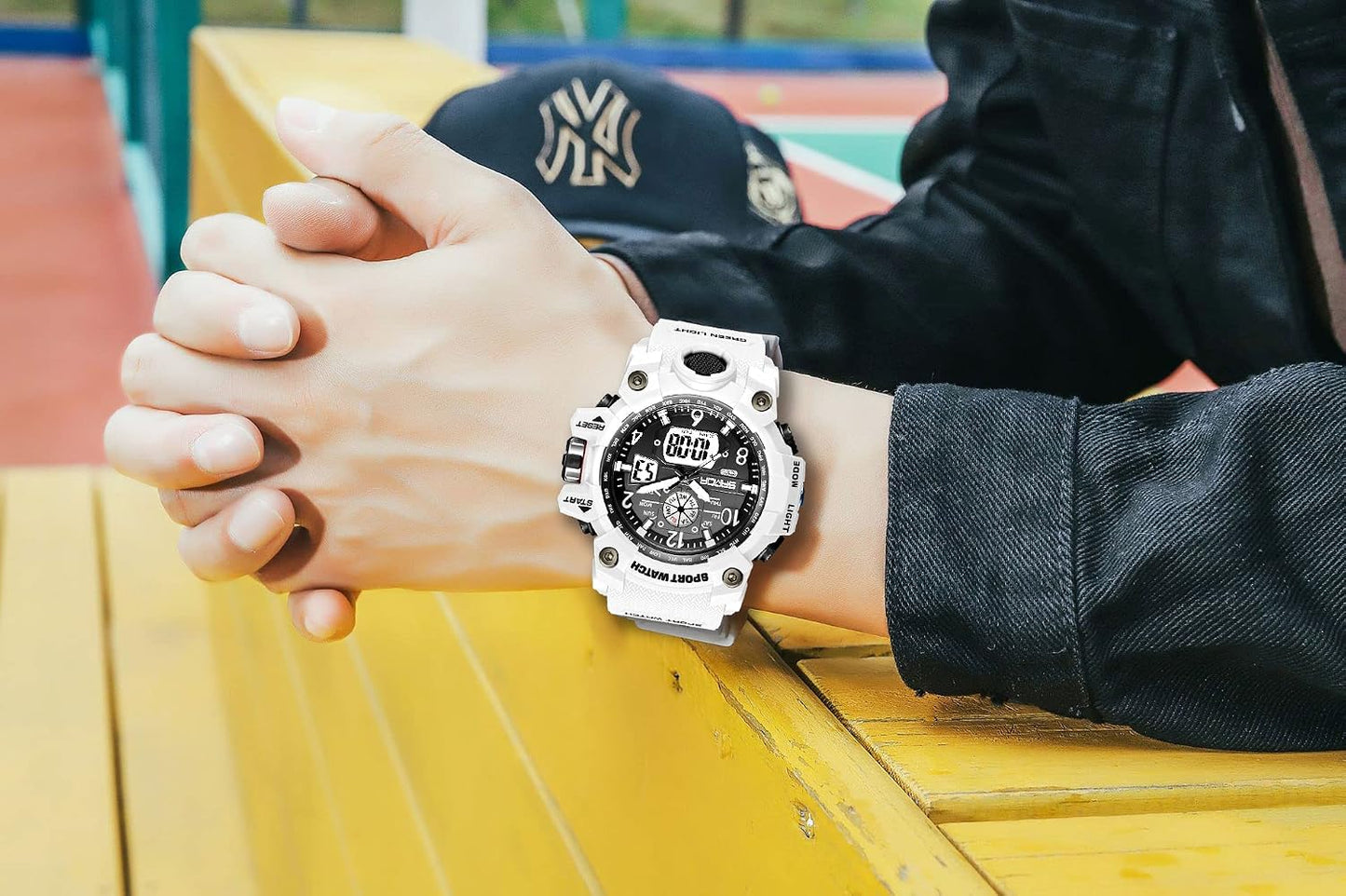 HOTKXAITO Men's Watches Sports Outdoor Waterproof Military Wrist Watch Date Multi Function Tactics LED Alarm Stopwatch