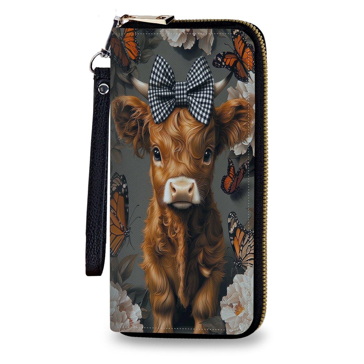 HOTWomen's Wallet Leather Credit Card Holder with RFID Blocking Cool Rooster Clutch Travel Purse Large Capacity with Zip and Wristlet